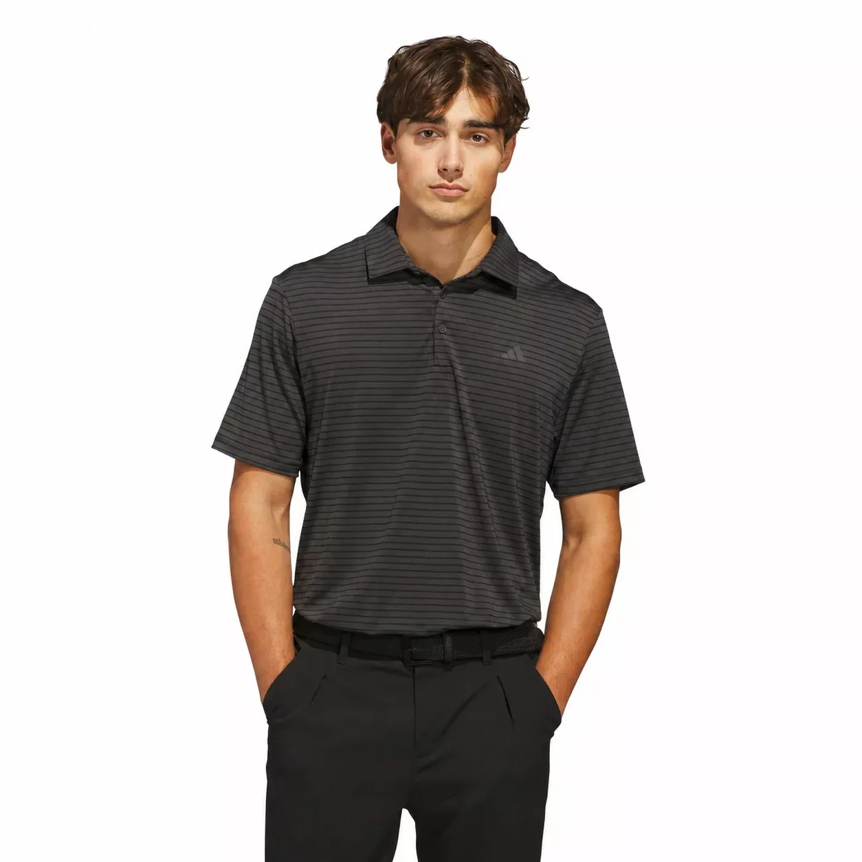 Adidas Performance Two-Colour Stripe Men's Polo | Carbon/Black