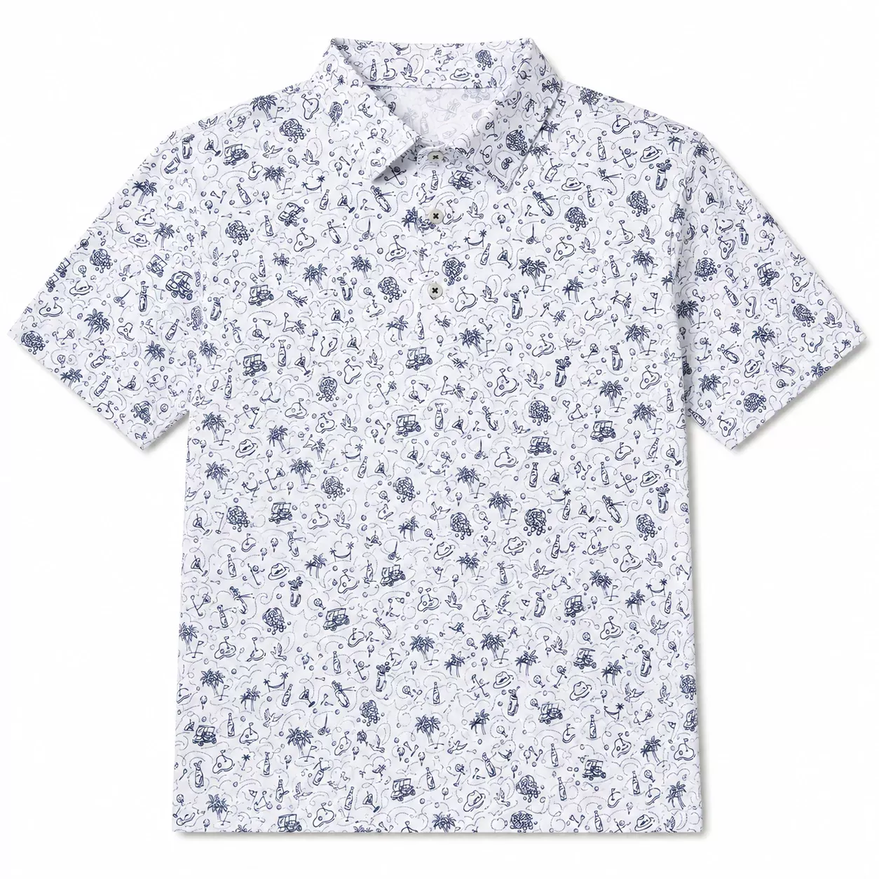 Greg Norman The Sweet Life Men's Golf Polo | White/Navy