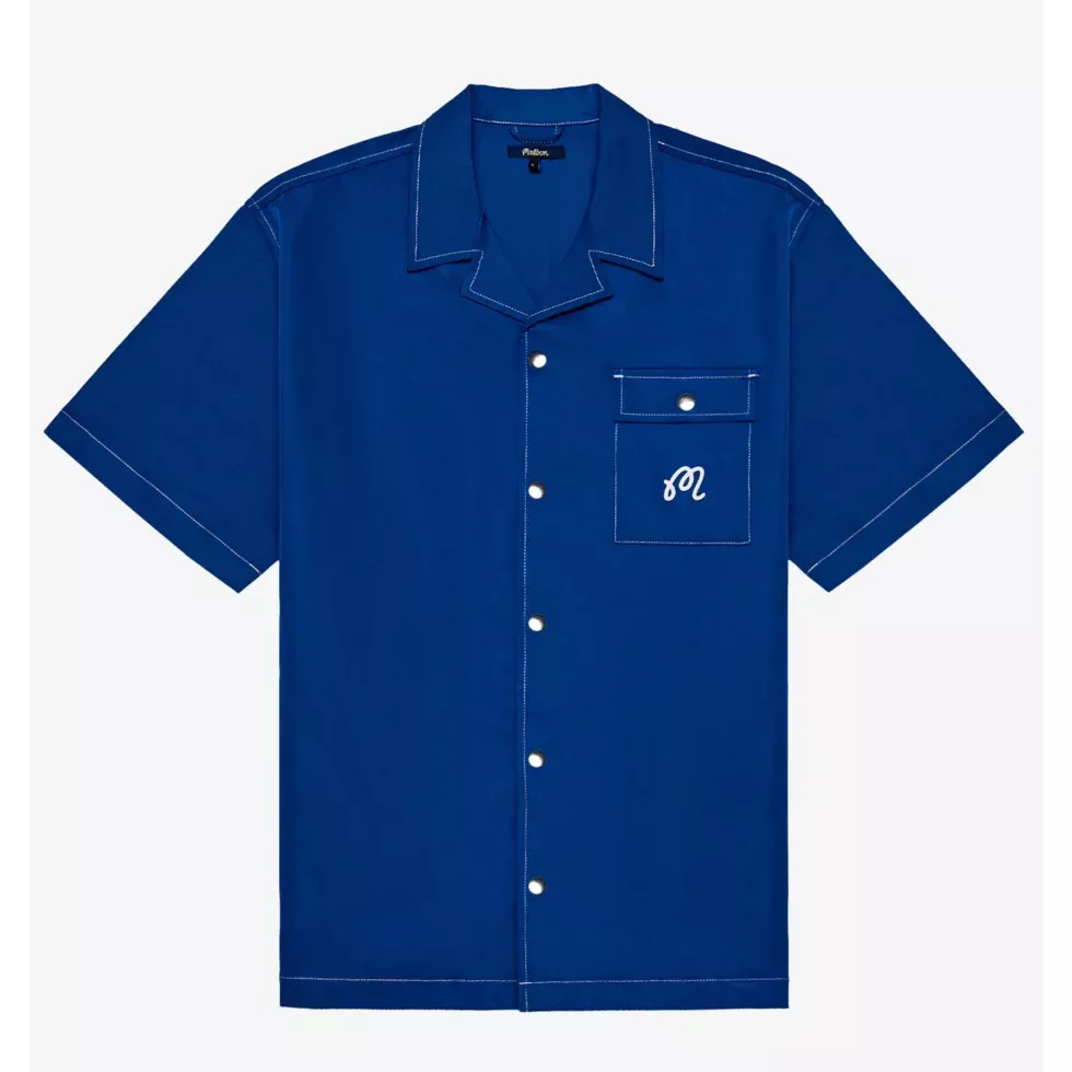 Malbon Menton Nylon Camp Collar Shirt