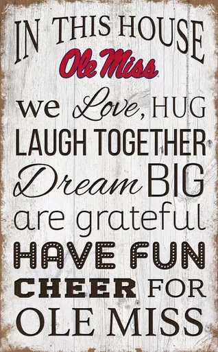 Mississippi Rebels 11" x 19" In This House Sign