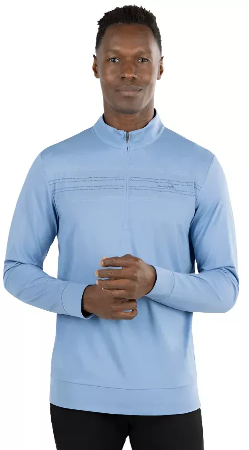 TravisMathew Heritage Men's ¼ Zip Golf Pullover | Heather Riviera